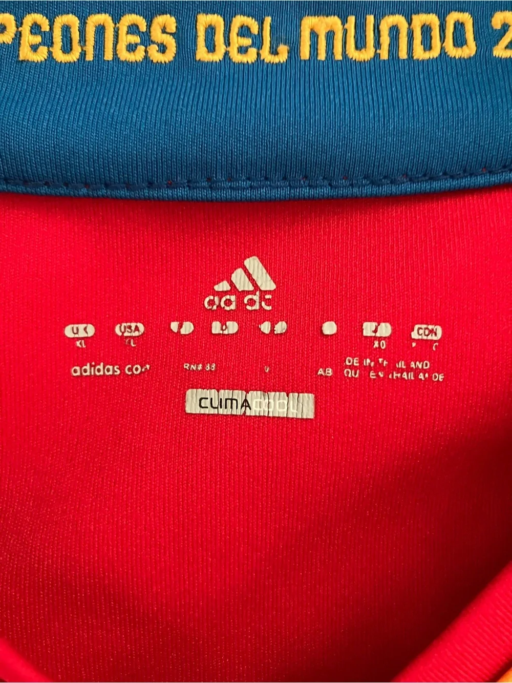 Adidas Spain National Team Jersey XL Soccer Football 2010 FIFA Word Cup Champion